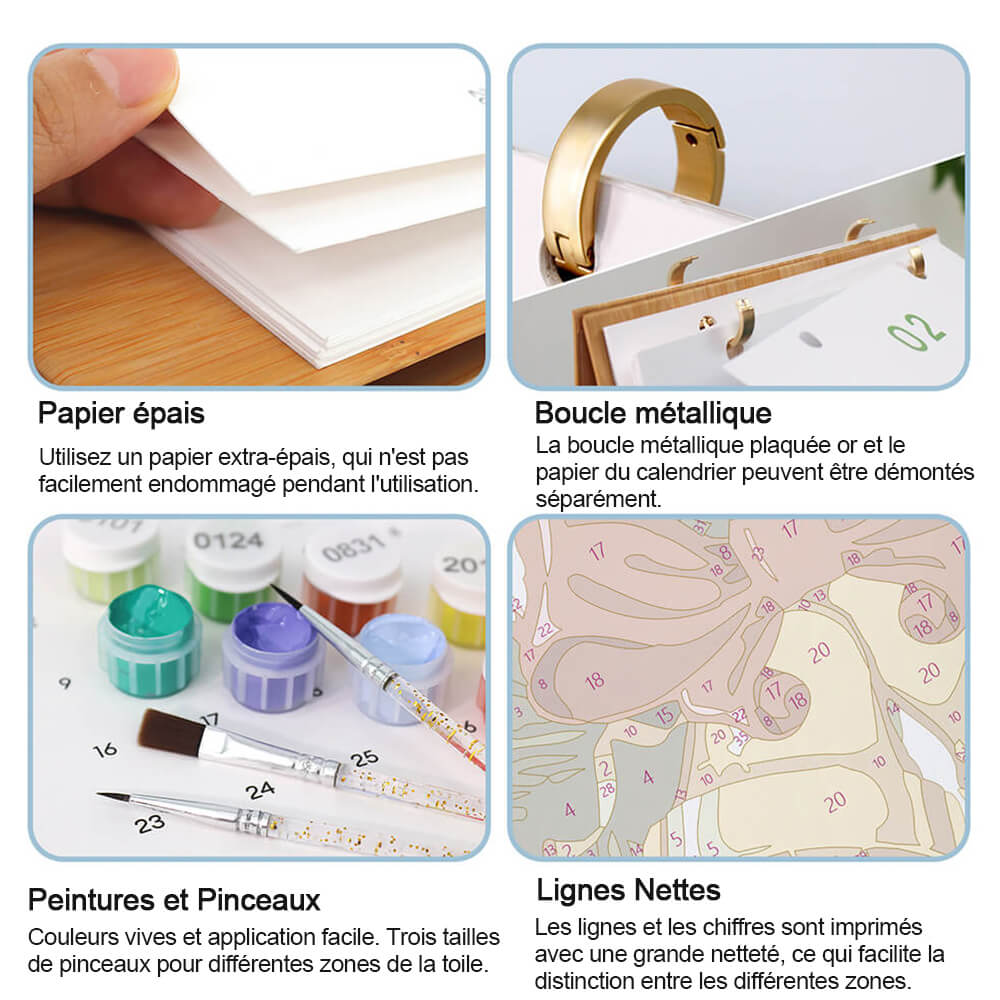 Calendrier de Bureau 2026 Peinture par Numéros | Décorations de Noël