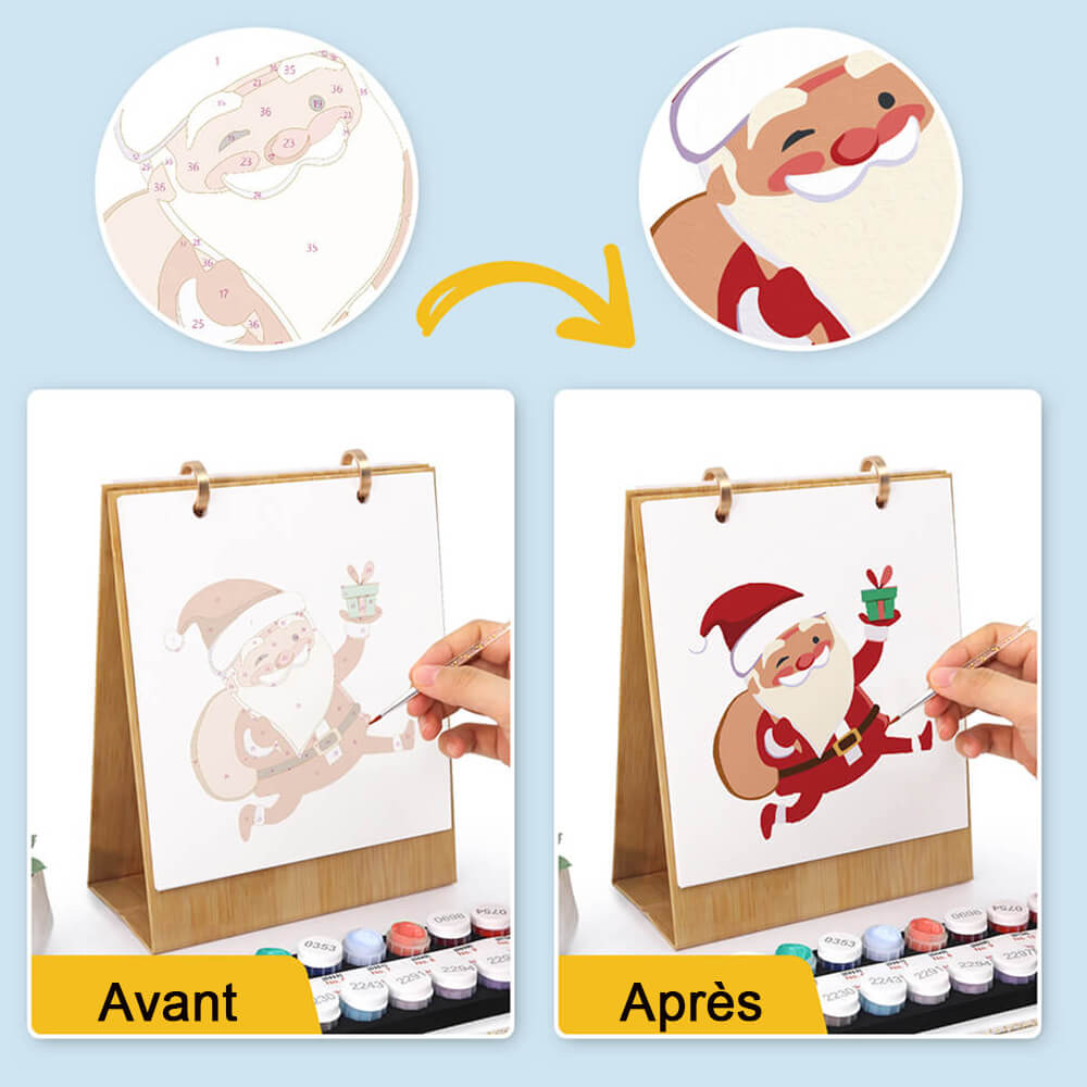 Calendrier de Bureau 2026 Peinture par Numéros | Décorations de Noël