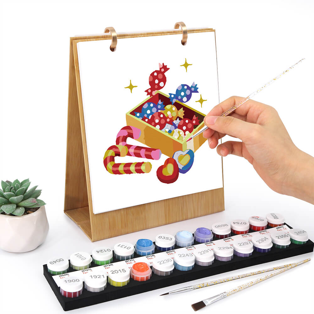 Calendrier de Bureau 2026 Peinture par Numéros | Décorations de Noël