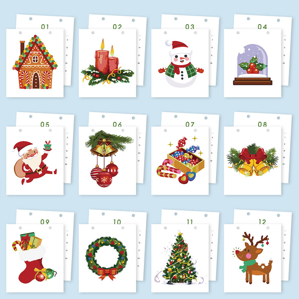 Calendrier de Bureau 2026 Peinture par Numéros | Décorations de Noël