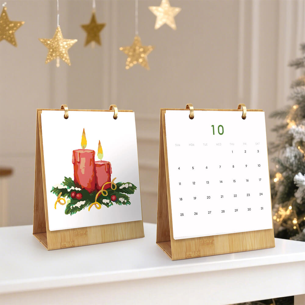 Calendrier de Bureau 2026 Peinture par Numéros | Décorations de Noël