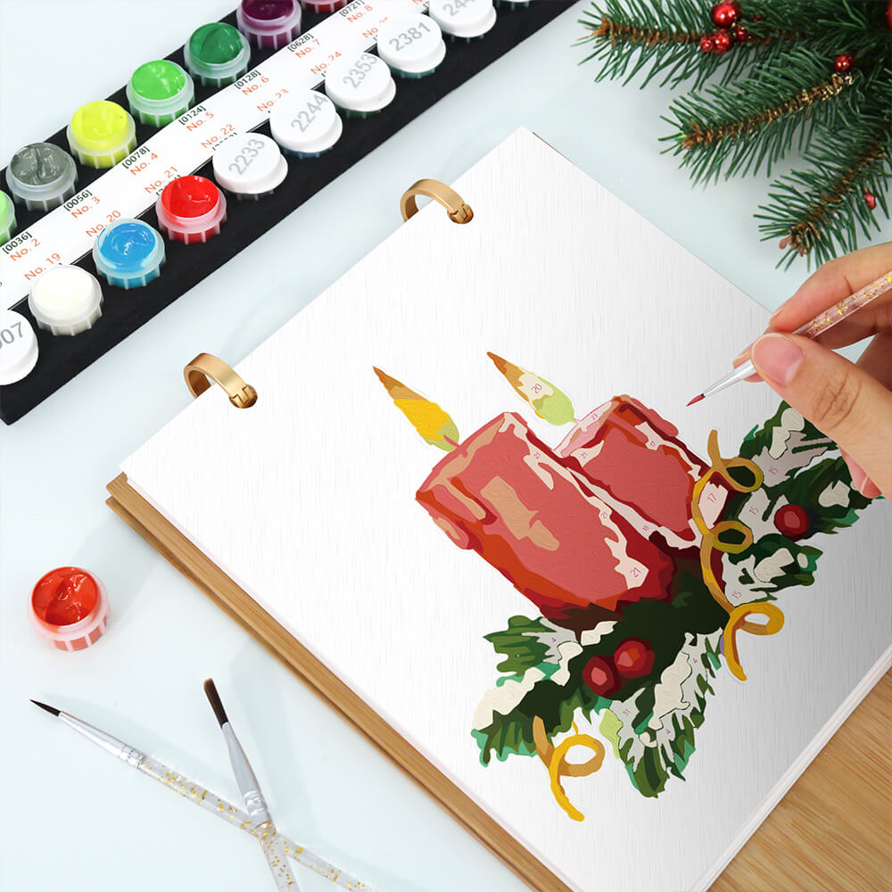 Calendrier de Bureau 2026 Peinture par Numéros | Décorations de Noël