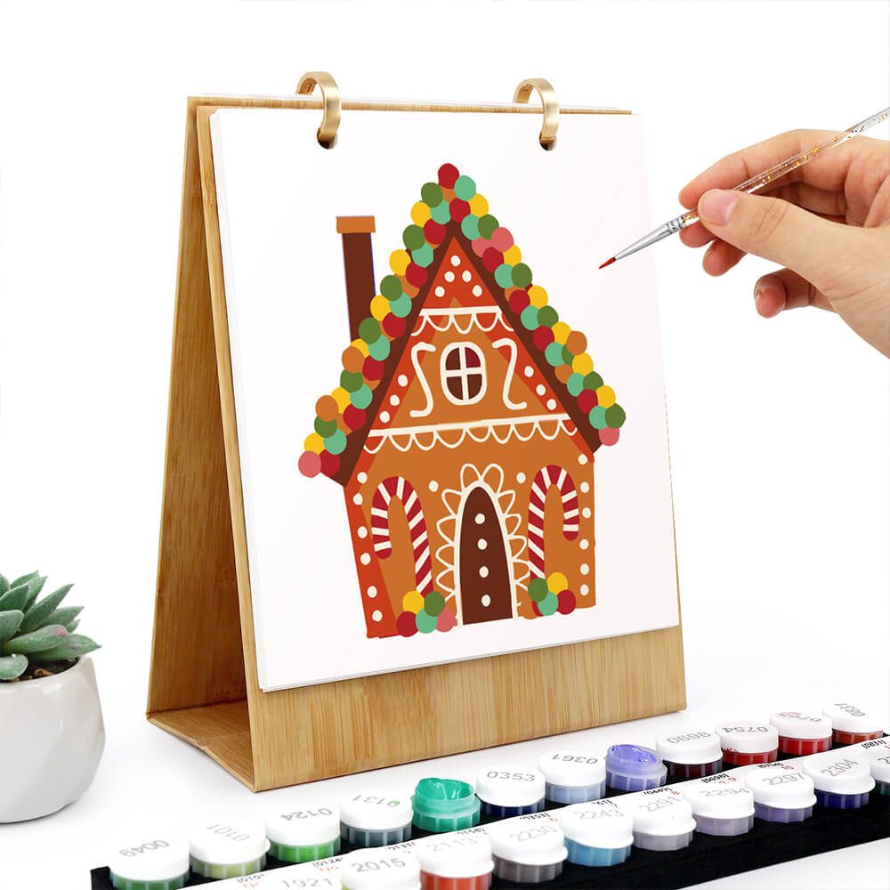 Calendrier de Bureau 2026 Peinture par Numéros | Décorations de Noël
