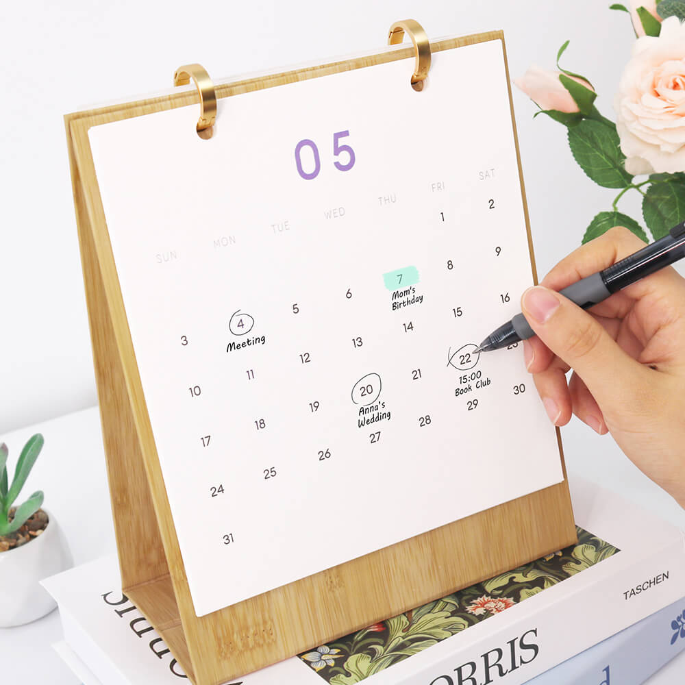 Calendrier de Bureau 2026 Peinture par Numéros | Fleurs Magnifiques