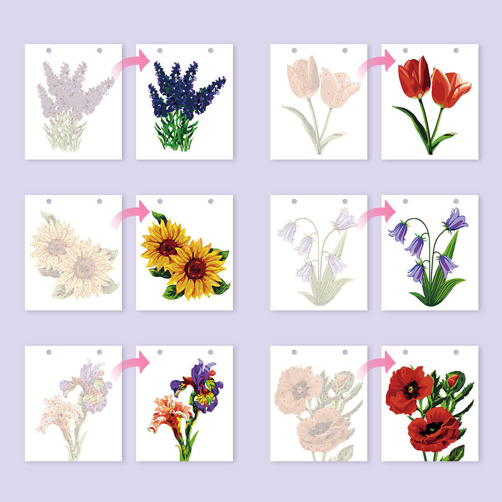 Calendrier de Bureau 2026 Peinture par Numéros | Fleurs Magnifiques
