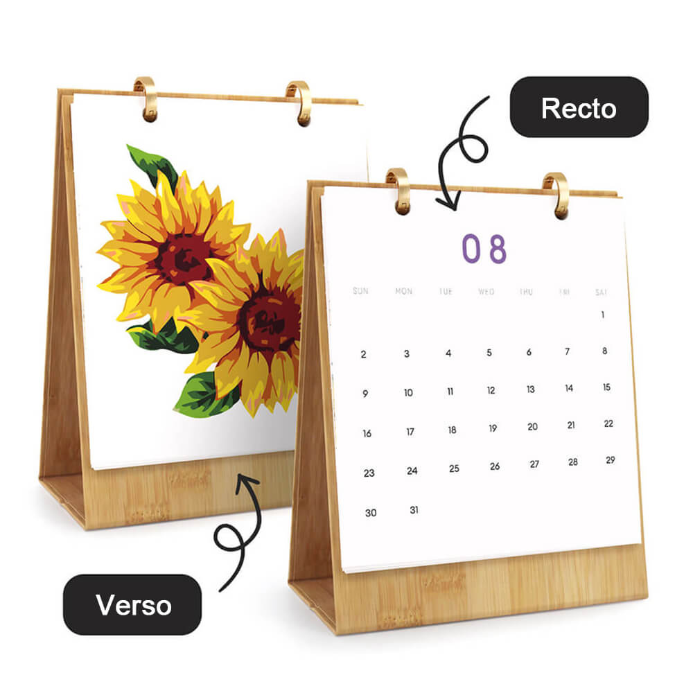 Calendrier de Bureau 2026 Peinture par Numéros | Fleurs Magnifiques