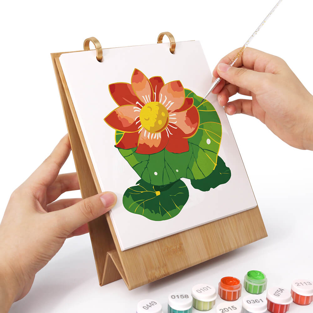 Calendrier de Bureau 2026 Peinture par Numéros | Fleurs Magnifiques