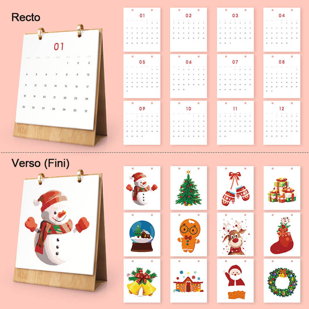 Calendrier de Bureau 2026 Peinture par Numéros | Joyeux Noël