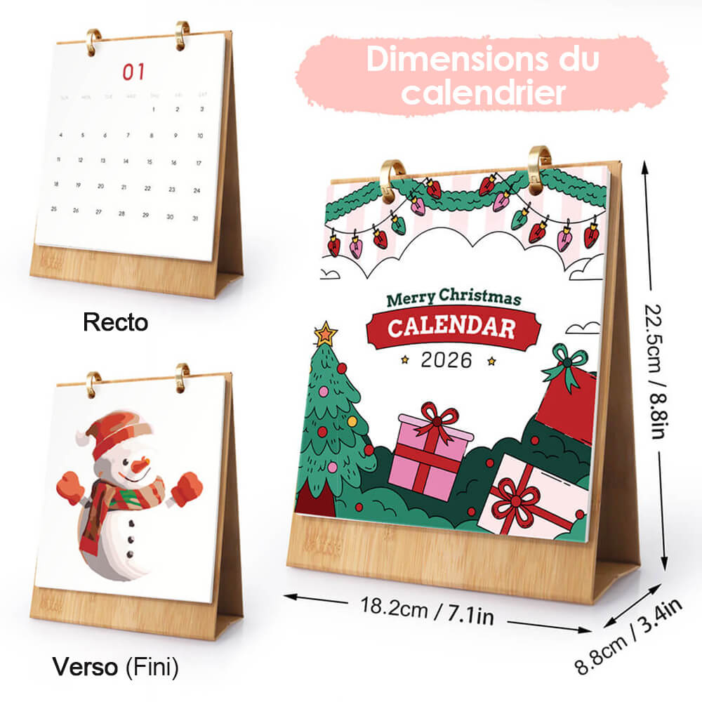 Calendrier de Bureau 2026 Peinture par Numéros | Joyeux Noël
