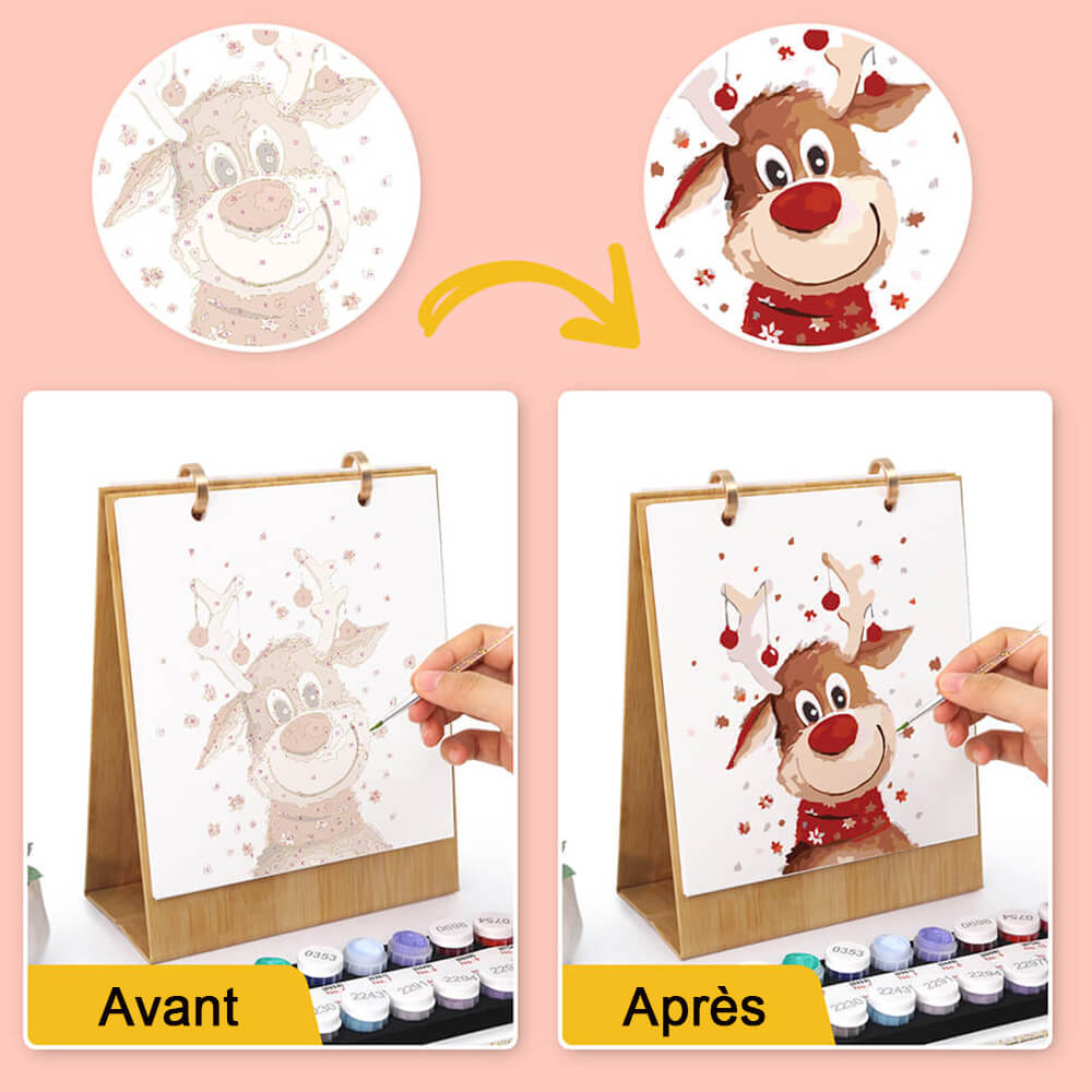 Calendrier de Bureau 2026 Peinture par Numéros | Joyeux Noël
