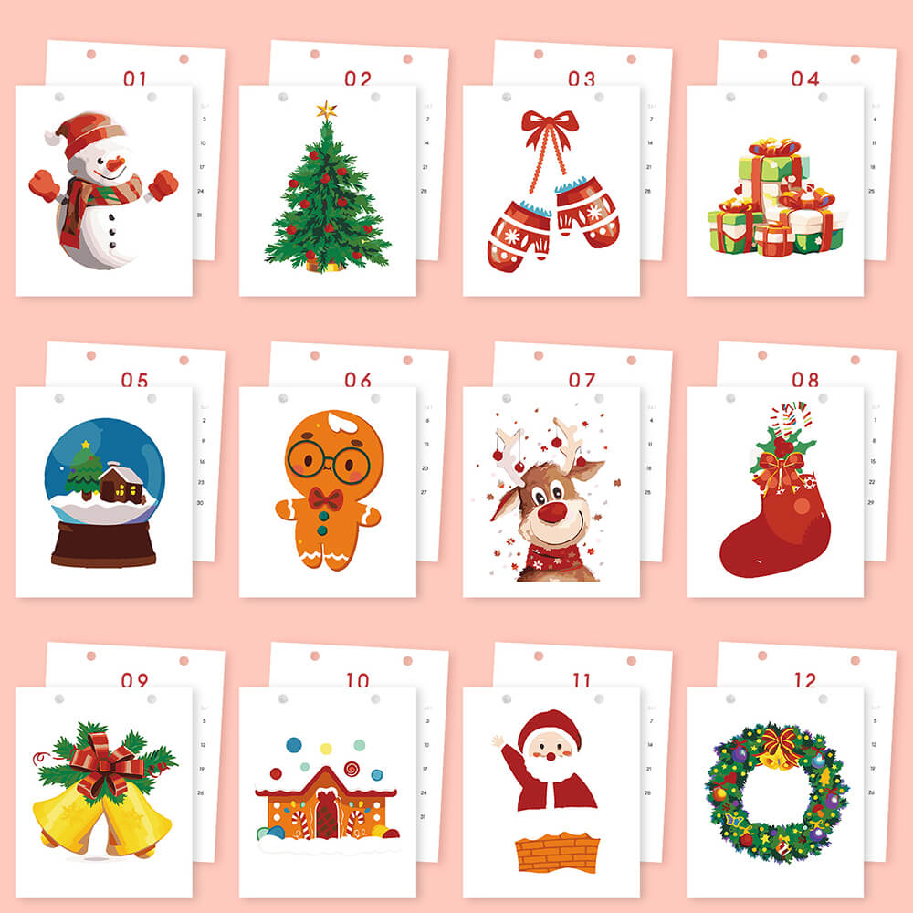 Calendrier de Bureau 2026 Peinture par Numéros | Joyeux Noël