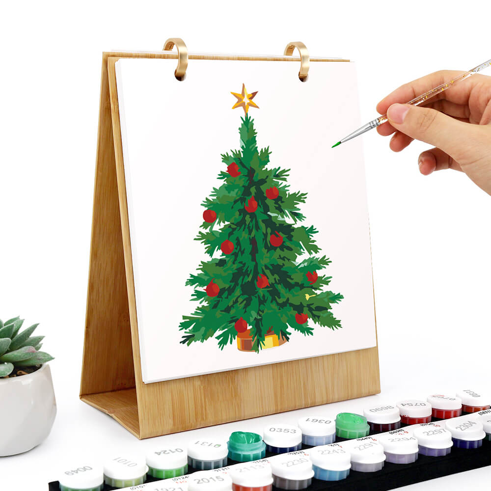 Calendrier de Bureau 2026 Peinture par Numéros | Joyeux Noël