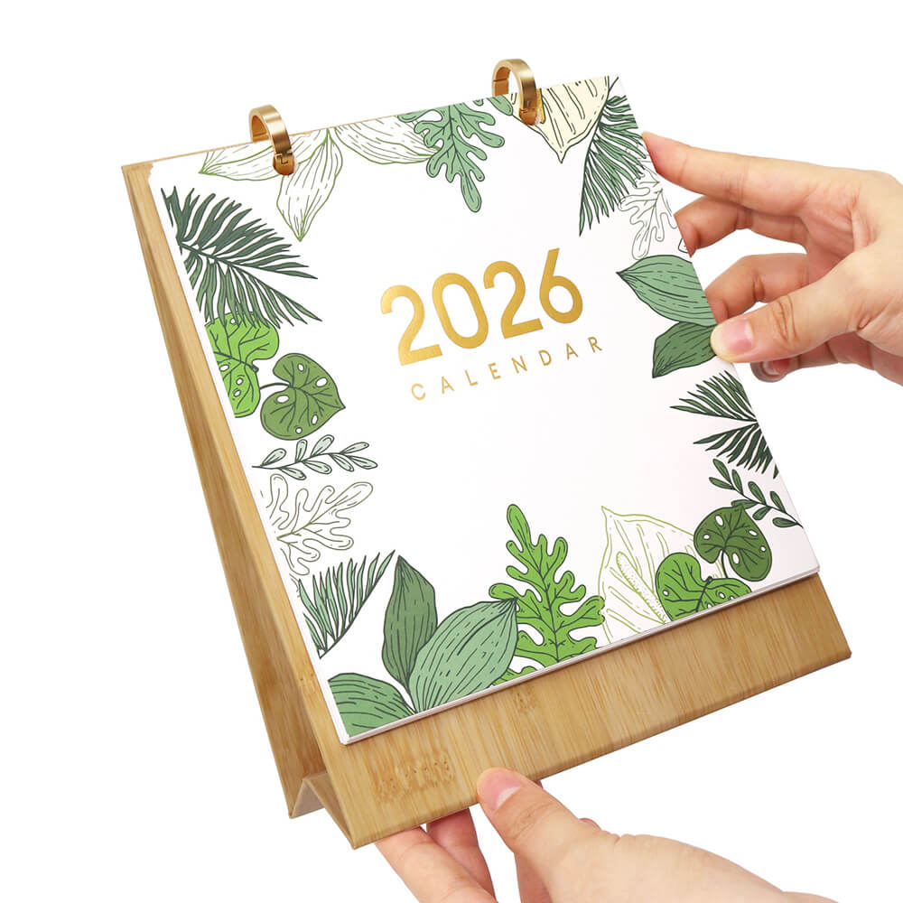 Calendrier de Bureau 2026 Peinture par Numéros | Plantes en Pot Vertes