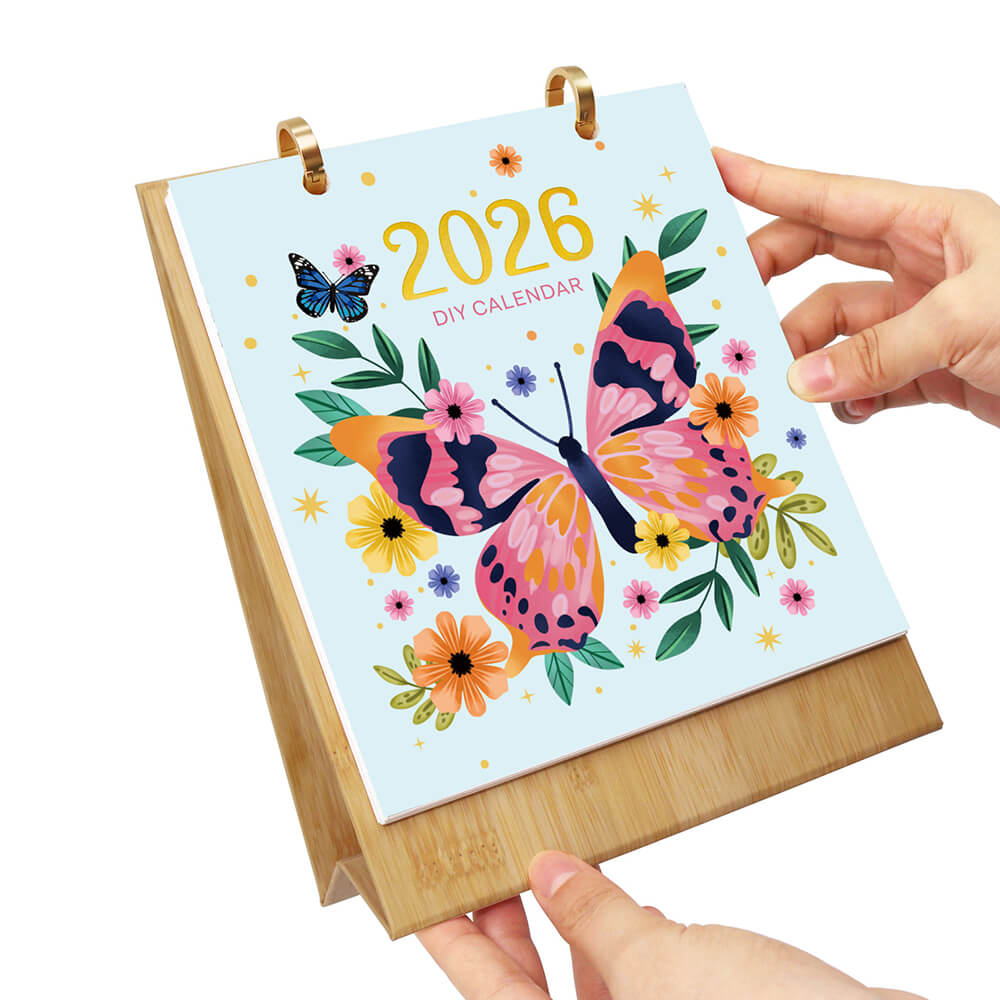 Calendrier de Bureau 2026 Peinture par Numéros | Spécimens de Papillons Colorés