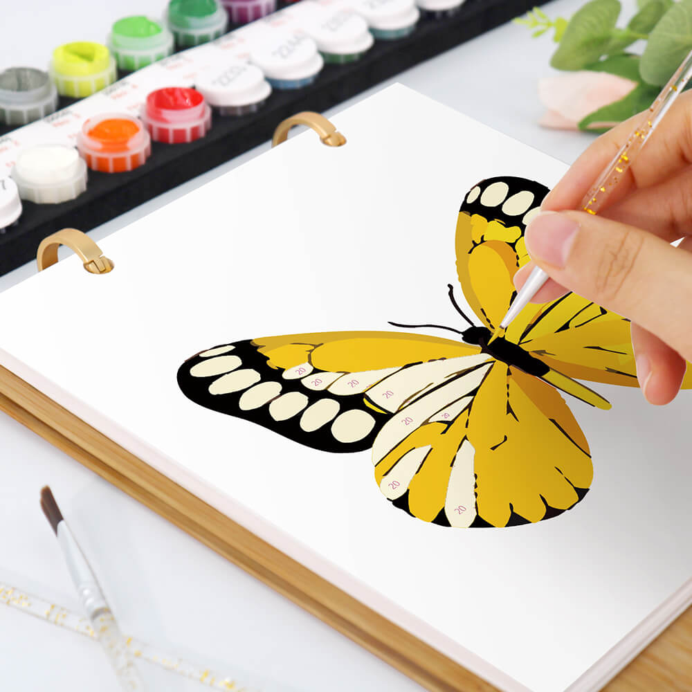 Calendrier de Bureau 2026 Peinture par Numéros | Spécimens de Papillons Colorés