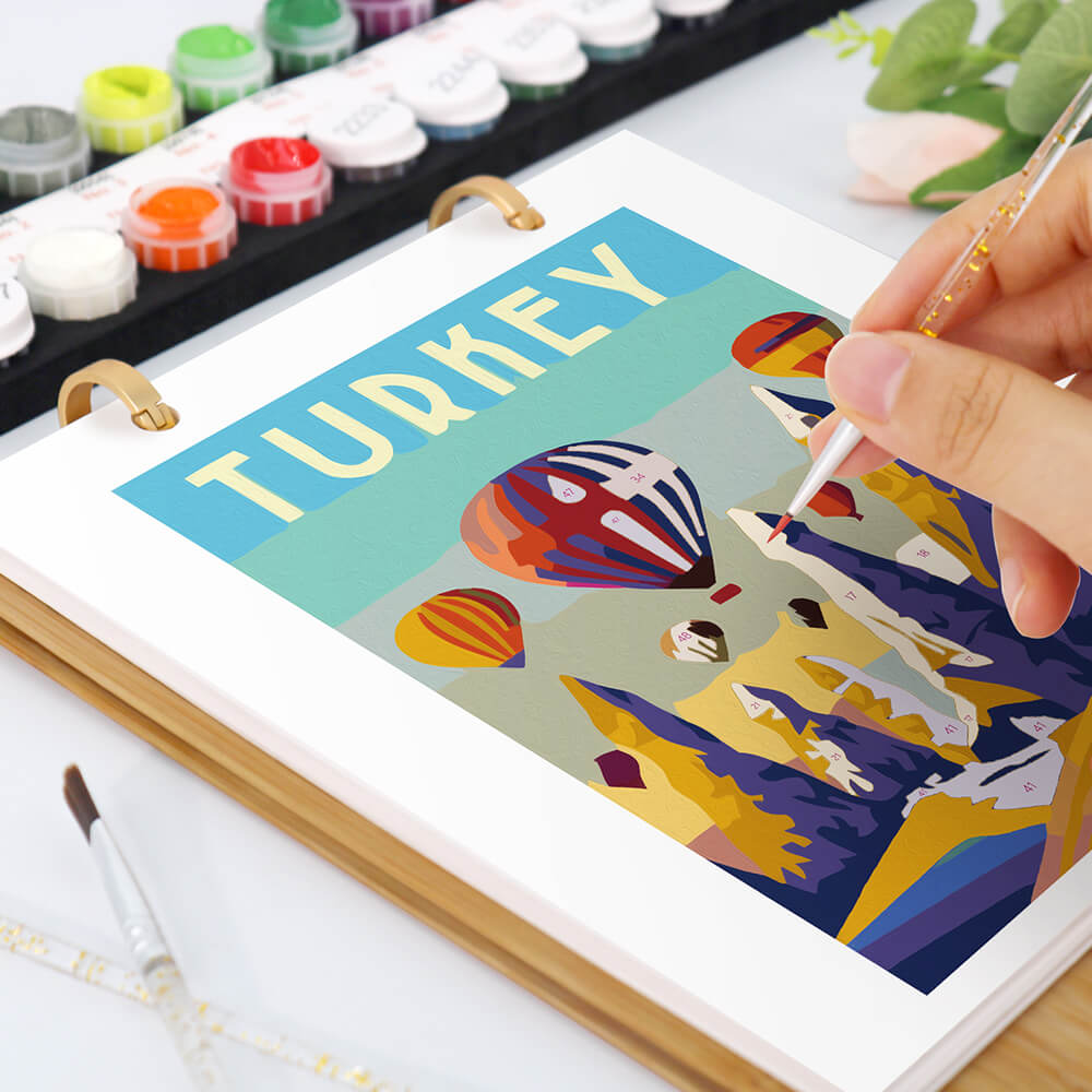 Calendrier de Bureau 2026 Peinture par Numéros | Voyage autour du Monde