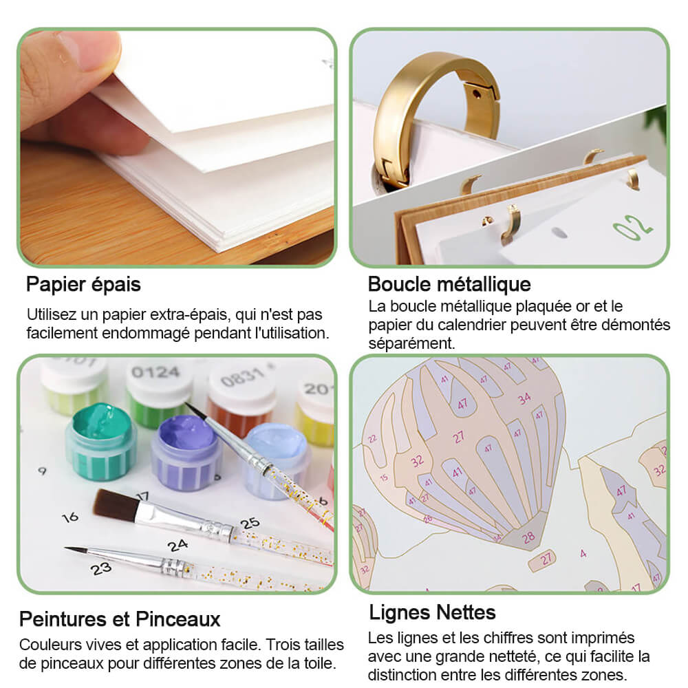 Calendrier de Bureau 2026 Peinture par Numéros | Voyage autour du Monde