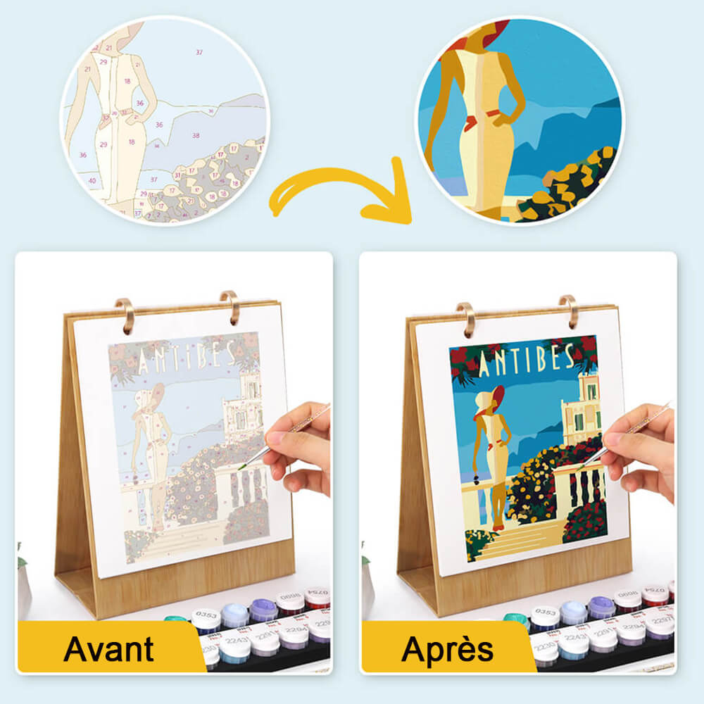 Calendrier de Bureau 2026 Peinture par Numéros | Voyage autour du Monde