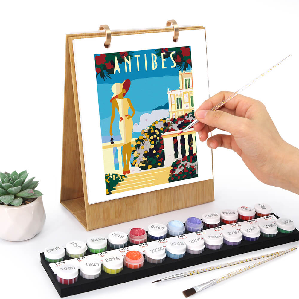 Calendrier de Bureau 2026 Peinture par Numéros | Voyage autour du Monde
