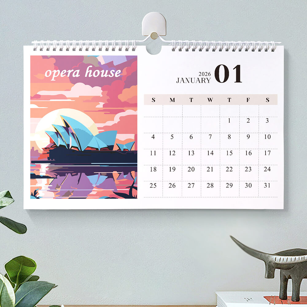 Calendrier Mural 2026 Peinture par Numéros | Monuments Célèbres de Villes