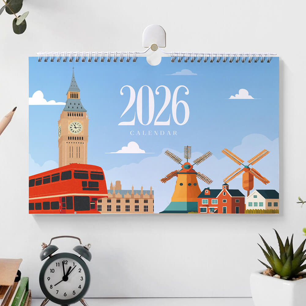 Calendrier Mural 2026 Peinture par Numéros | Monuments Célèbres de Villes