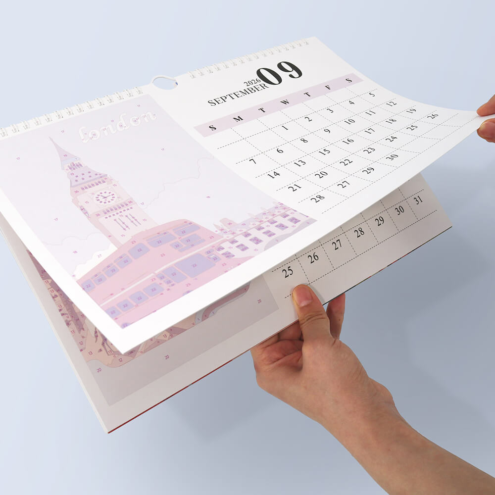 Calendrier Mural 2026 Peinture par Numéros | Monuments Célèbres de Villes