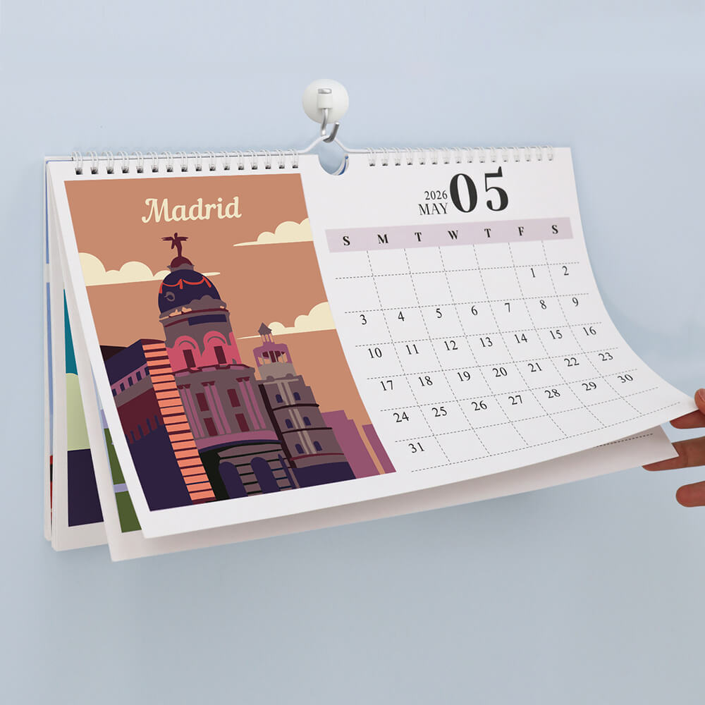 Calendrier Mural 2026 Peinture par Numéros | Monuments Célèbres de Villes