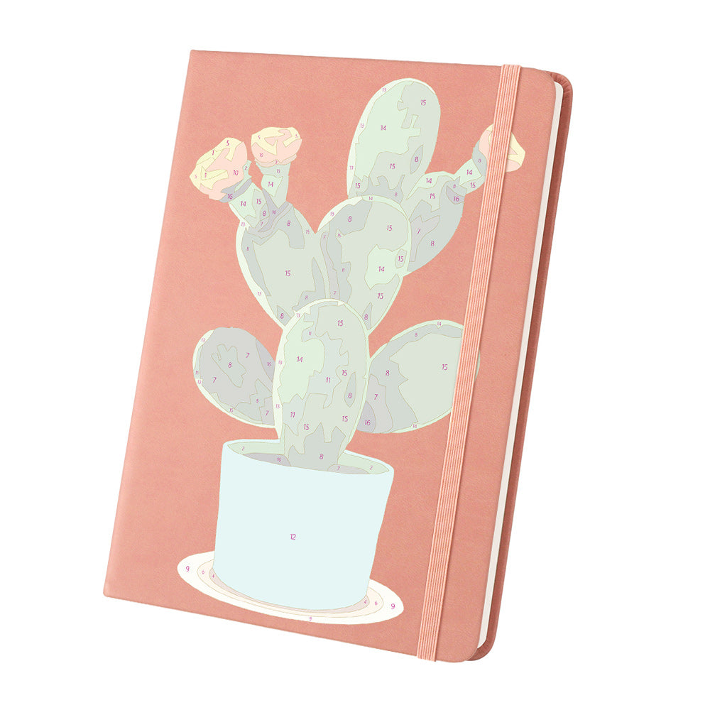 Carnet Cactus Fleuri en Pot Peinture par Numéros