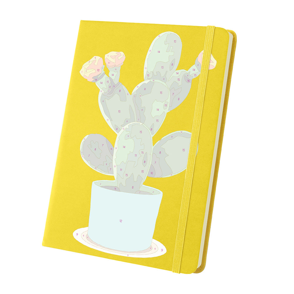 Carnet Cactus Fleuri en Pot Peinture par Numéros