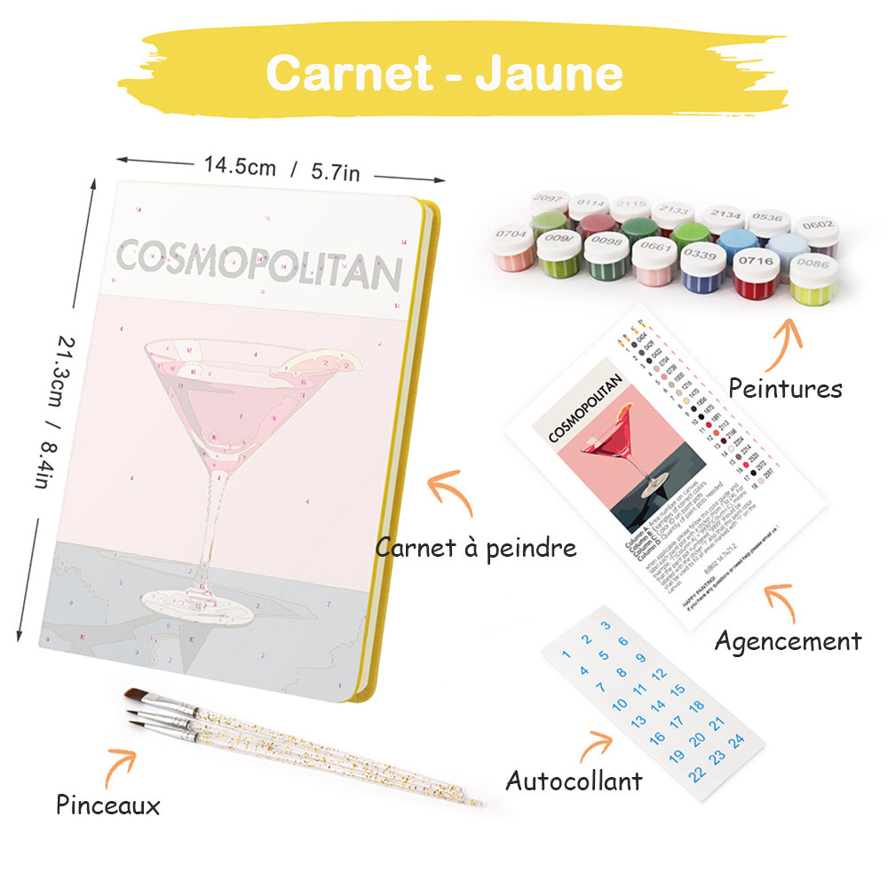 Carnet Cocktail Rouge Peinture par Numéros