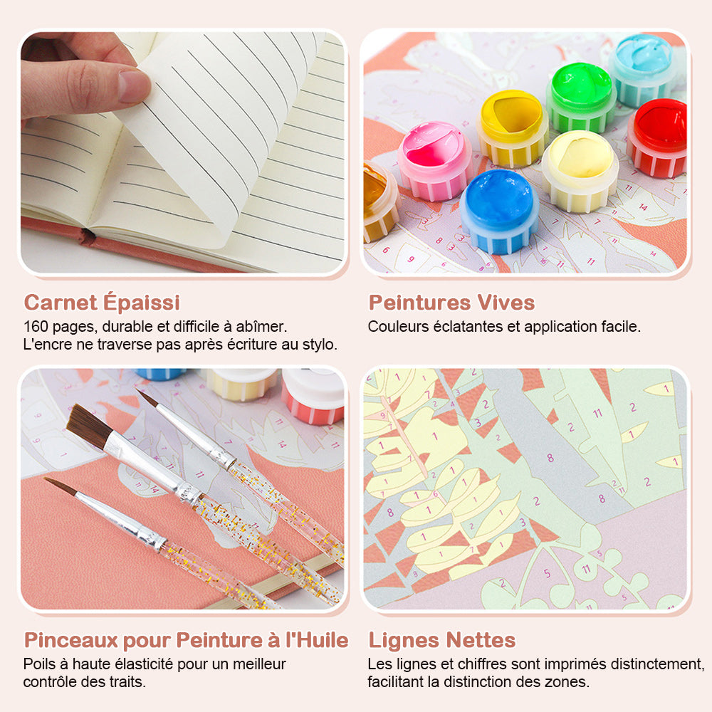 Carnet Plantes en Pot Vert Émeraude Peinture par Numéros
