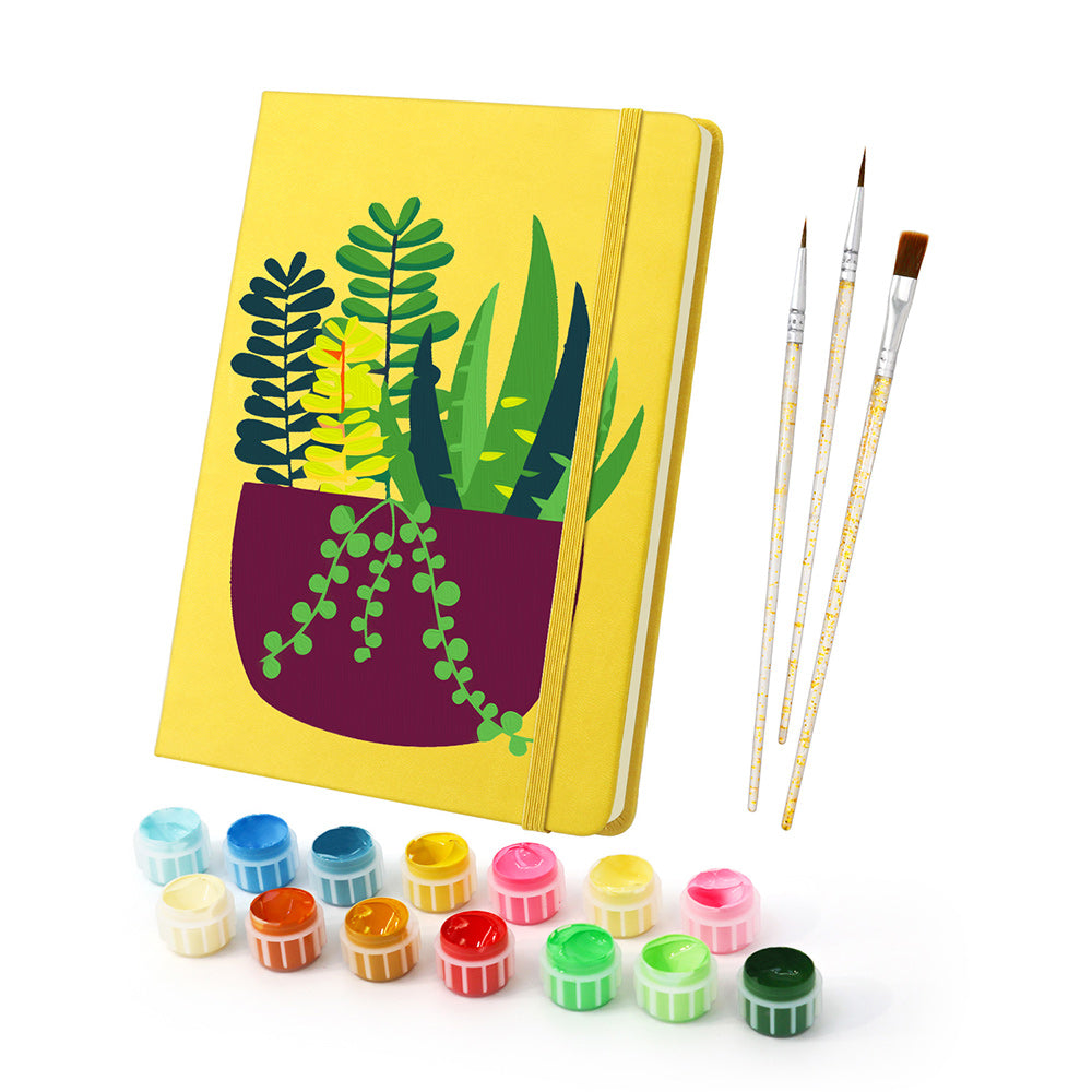 Carnet Plantes en Pot Vert Émeraude Peinture par Numéros