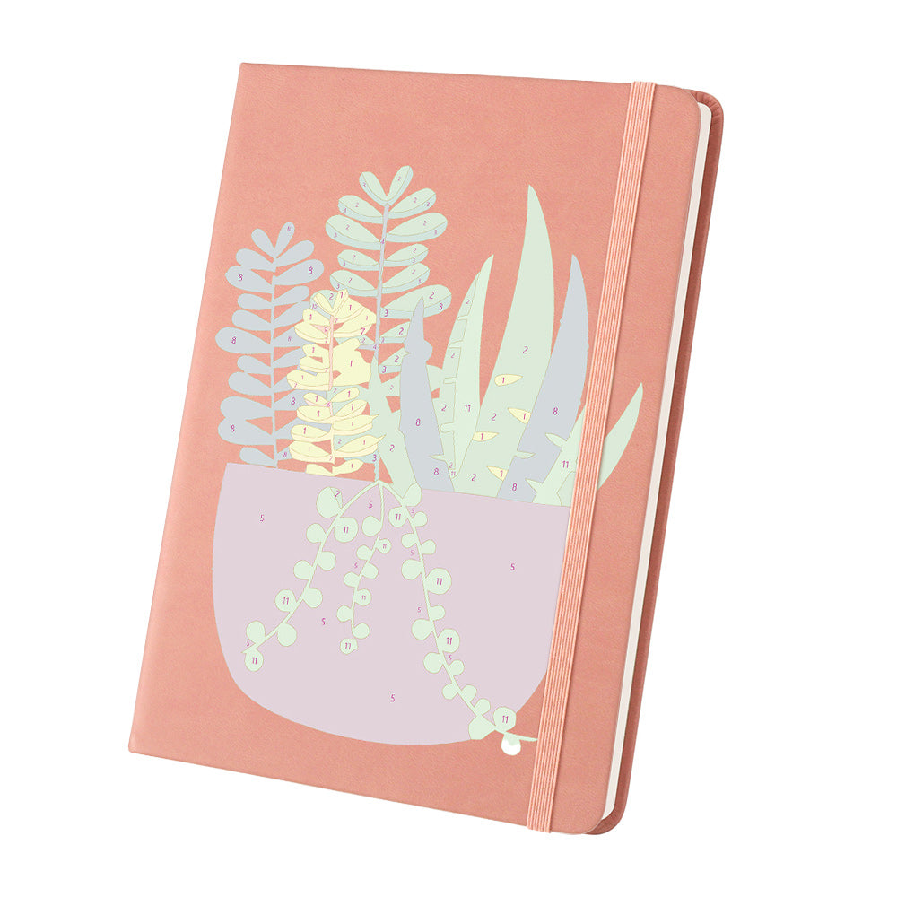 Carnet Plantes en Pot Vert Émeraude Peinture par Numéros