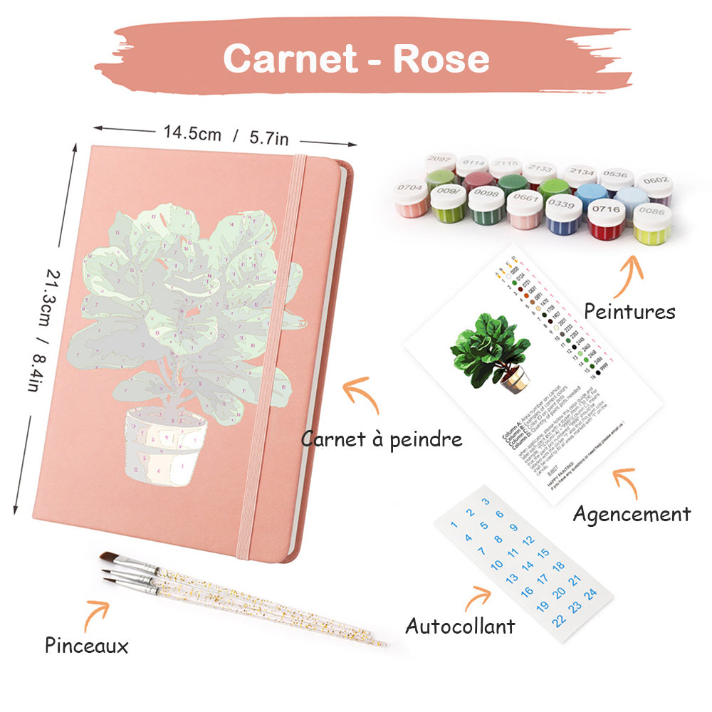 Carnet Plantes en Pot Vert Luxuriant Peinture par Numéros