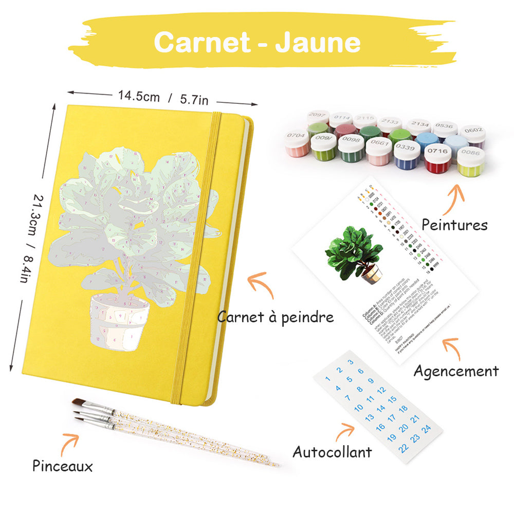 Carnet Plantes en Pot Vert Luxuriant Peinture par Numéros