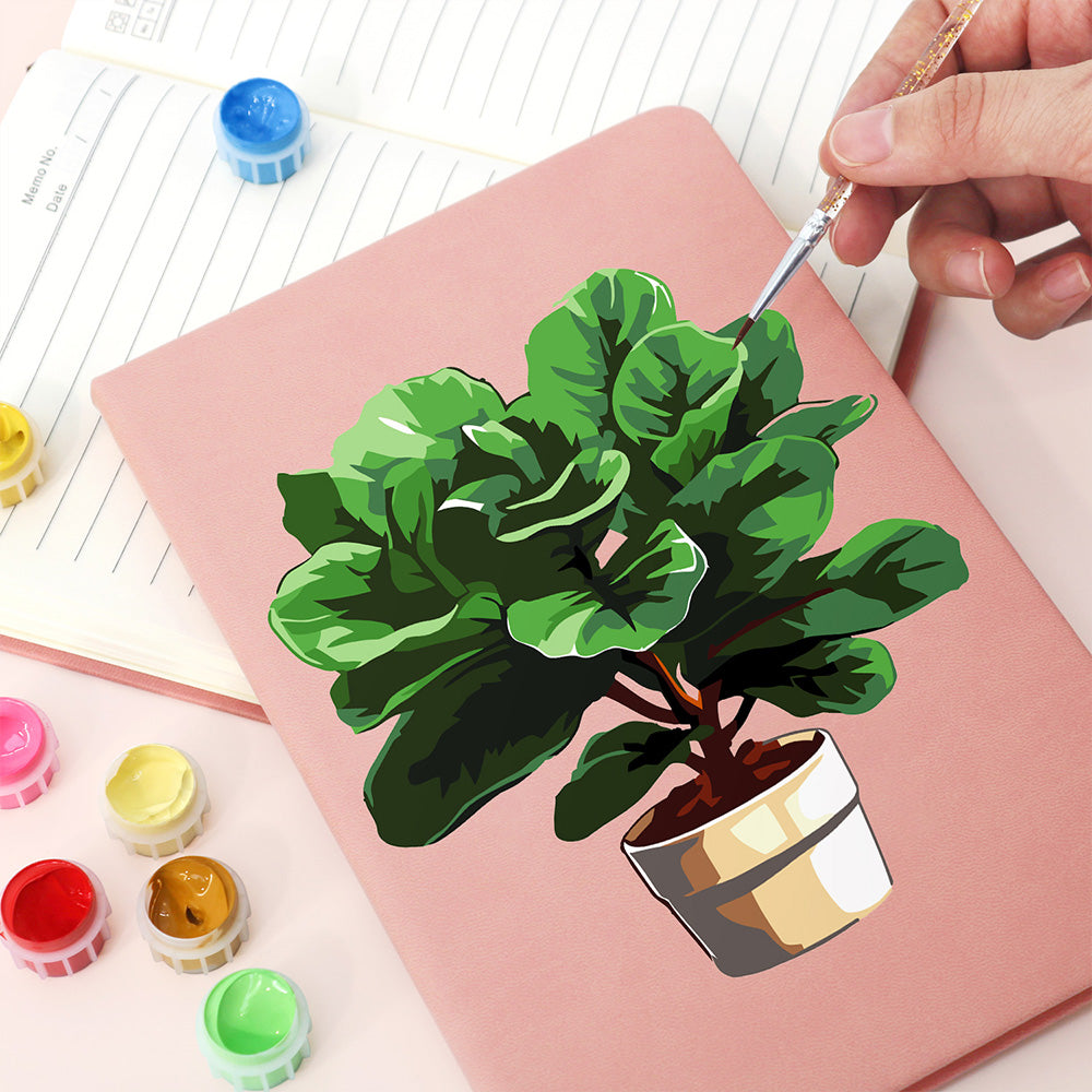 Carnet Plantes en Pot Vert Luxuriant Peinture par Numéros