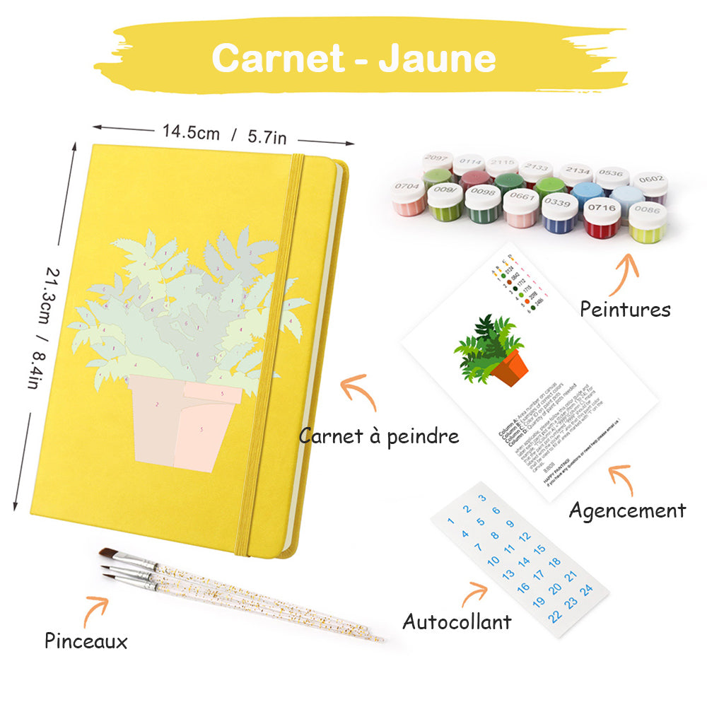Carnet Plantes Vertes en Pot Peinture par Numéros