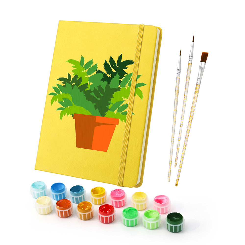 Carnet Plantes Vertes en Pot Peinture par Numéros