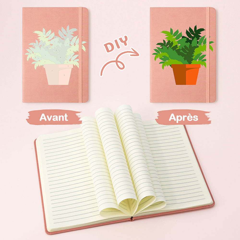 Carnet Plantes Vertes en Pot Peinture par Numéros
