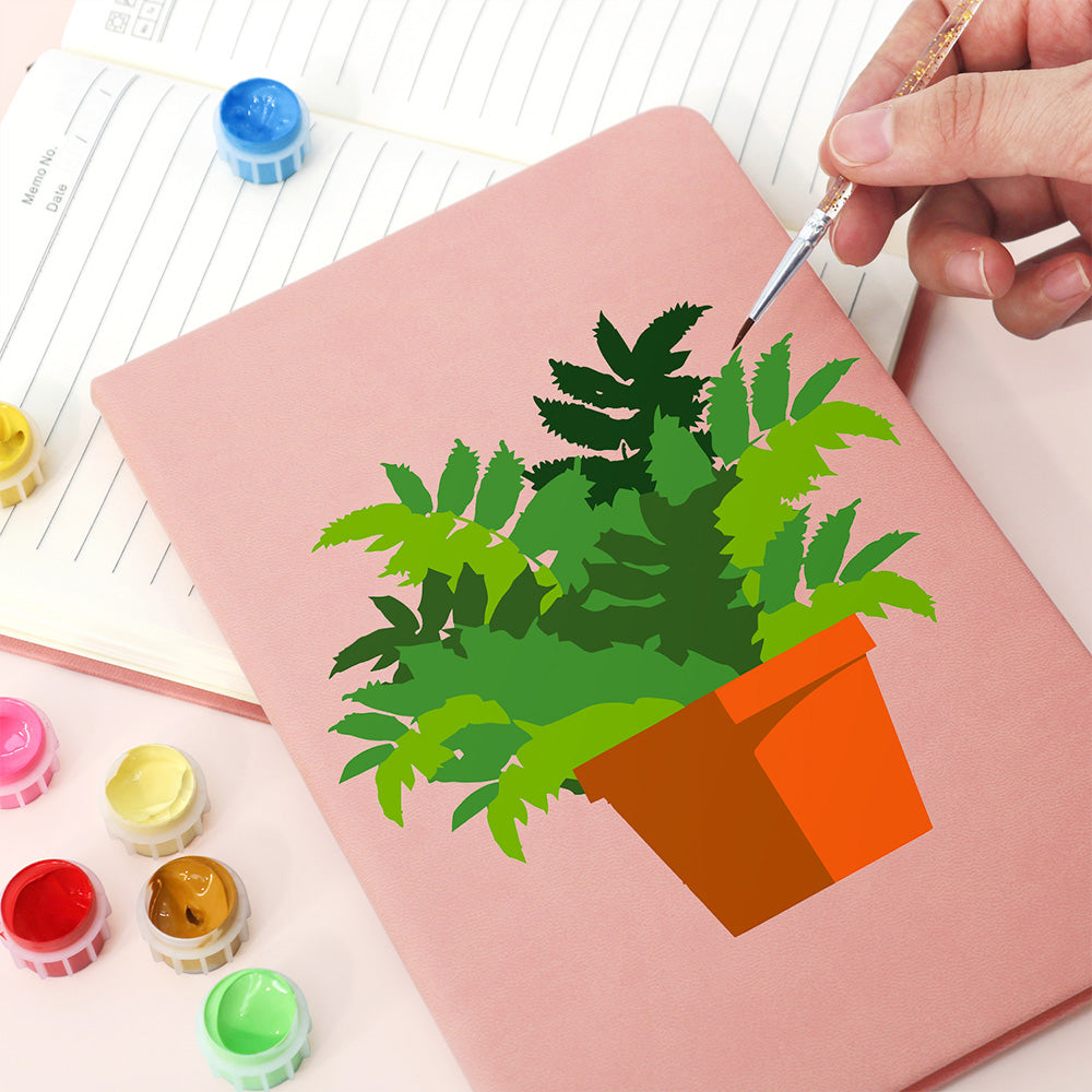 Carnet Plantes Vertes en Pot Peinture par Numéros