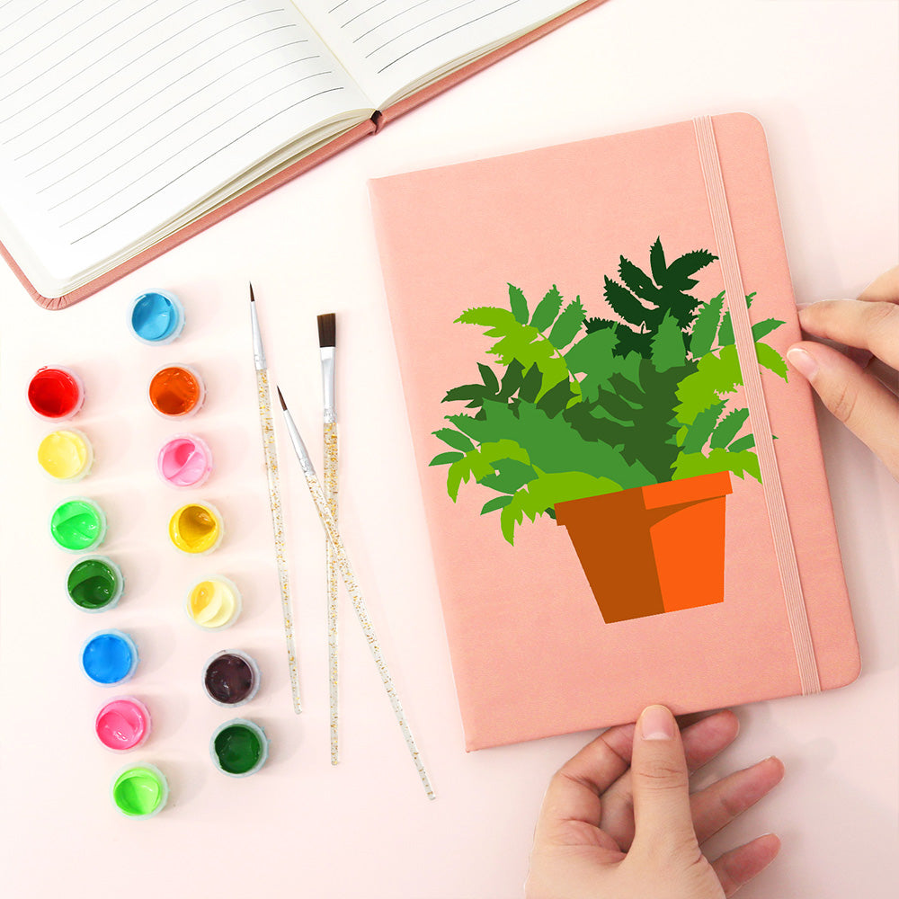 Carnet Plantes Vertes en Pot Peinture par Numéros