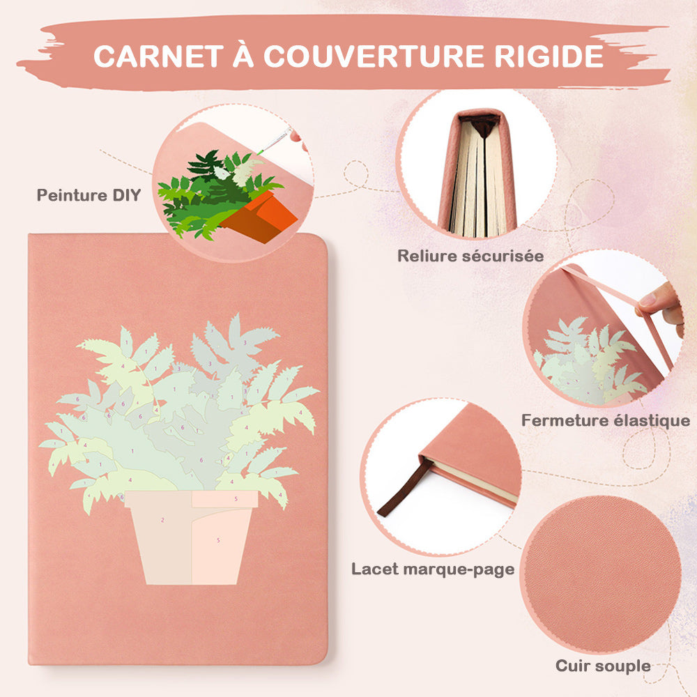 Carnet Plantes Vertes en Pot Peinture par Numéros