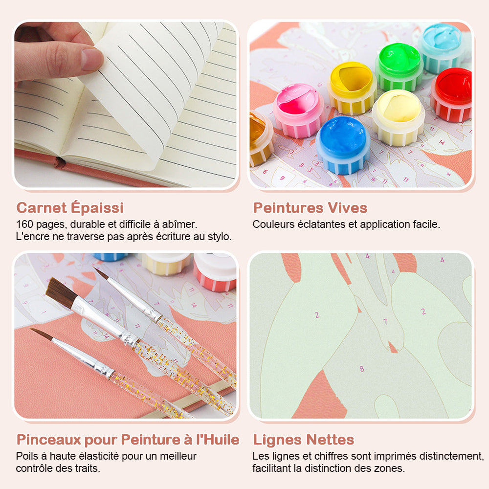 Carnet Plantes Vertes Fleuries en Pot Peinture par Numéros