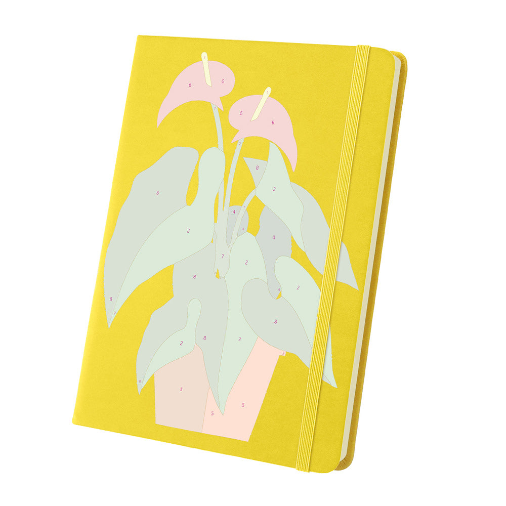 Carnet Plantes Vertes Fleuries en Pot Peinture par Numéros