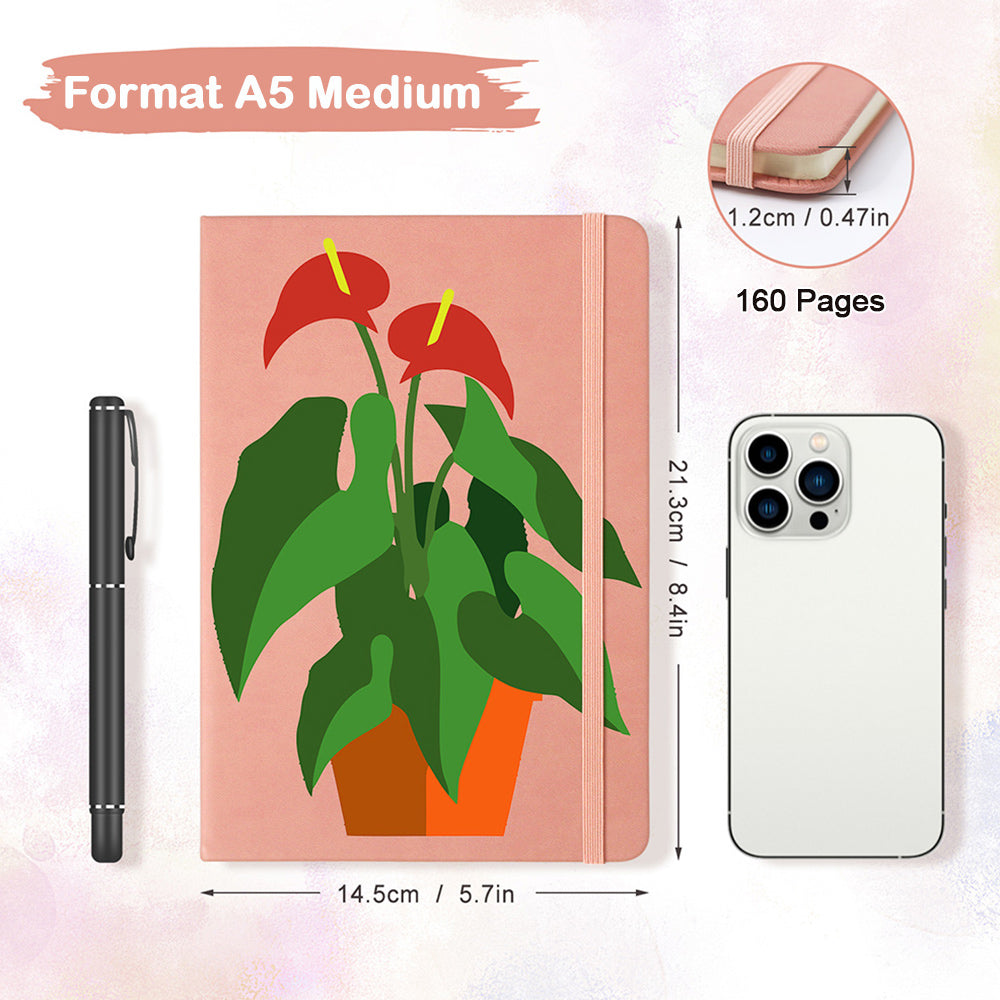 Carnet Plantes Vertes Fleuries en Pot Peinture par Numéros