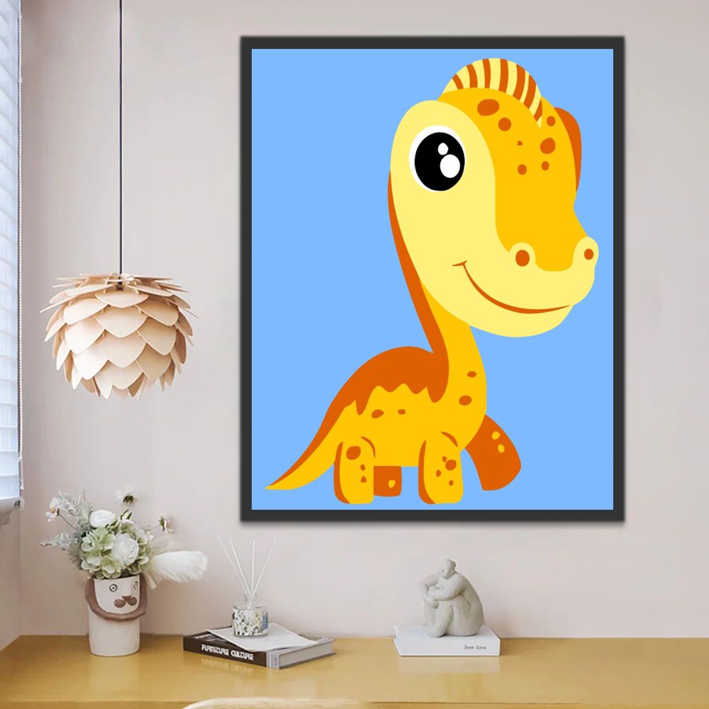 Cartoon Enfants Dinosaure Peinture par Numéros