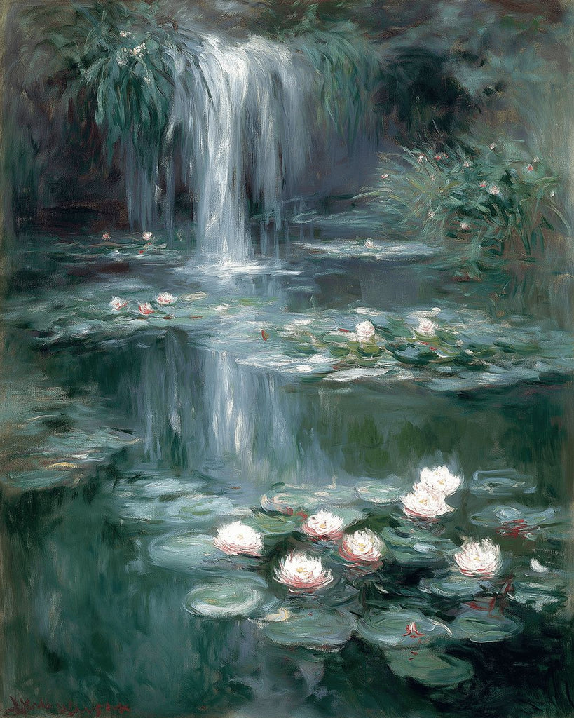 Cascade de l'Étang aux Lotus Peinture par Numéros