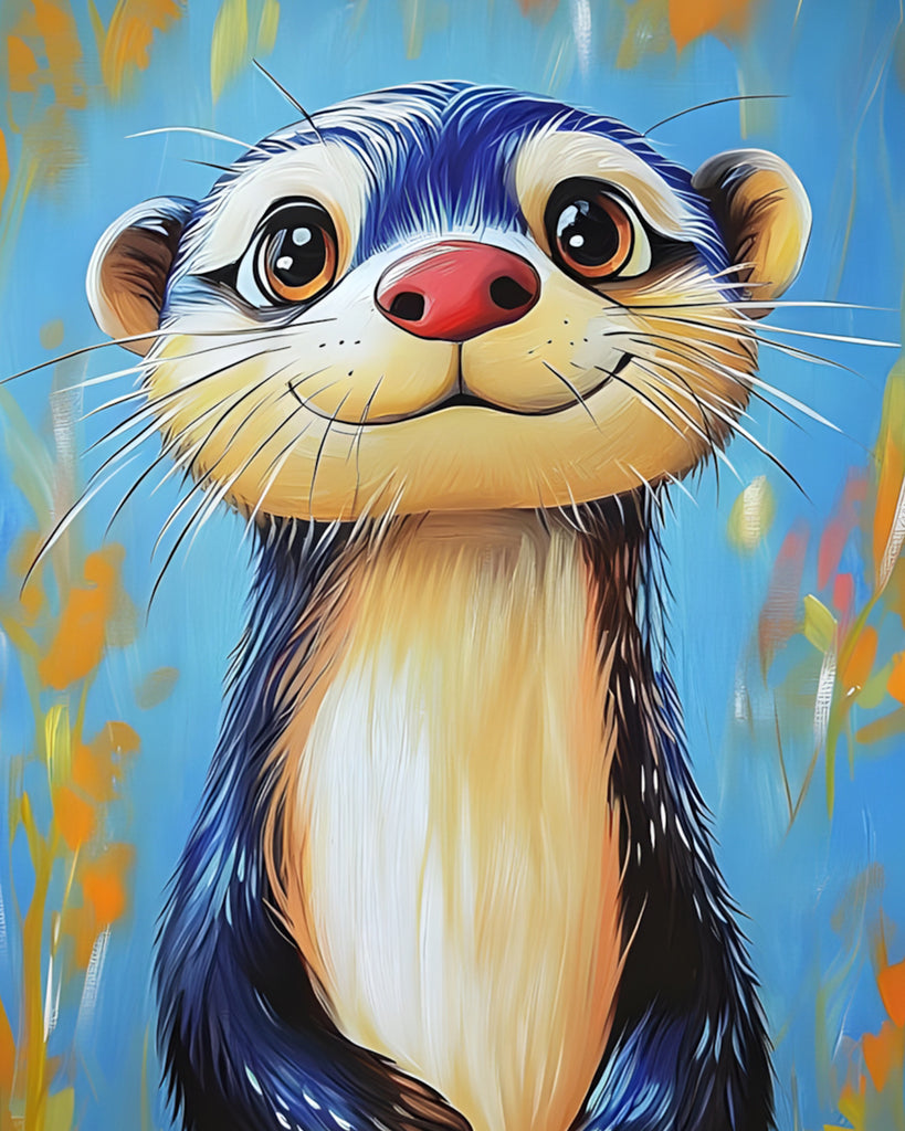 Castor de Cartoon Souriant Peinture par Numéros