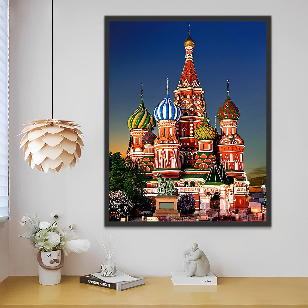 Cathédrale Saint-Basile-le-Bienheureux de Moscou Peinture par Numéros