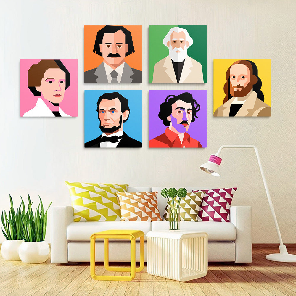 Célébrités Mondiales 6 Mini Peintures par Numéros